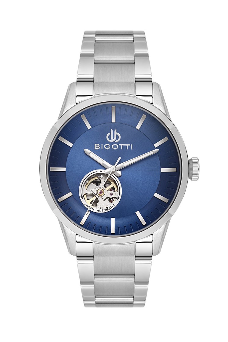BİGOTTİ ÇELİK KORDON ÇELİK KASA LACİVERT KADRANLI ERKEK KLASİK KOL SAATİ