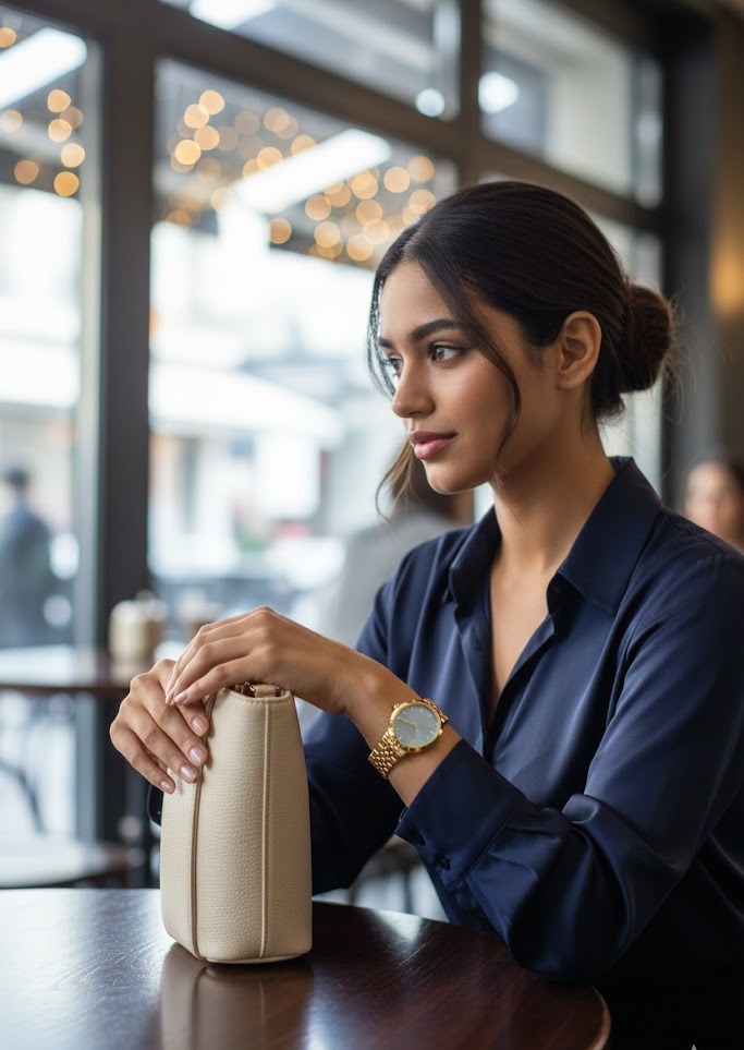 BİGOTTİ GOLD KORDON MAVİ KADRAN KADIN KOL SAATİ