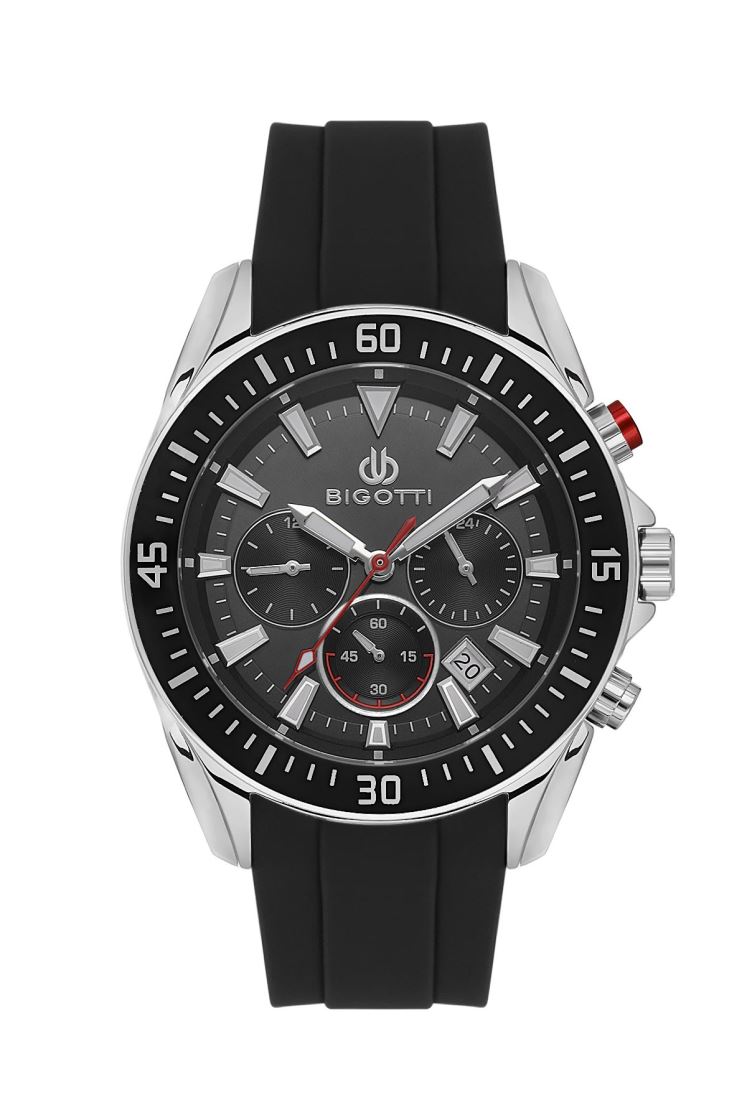 BİGOTTİ SİLİKON KORDONLU SPORTİF ERKEK KOL SAATİ