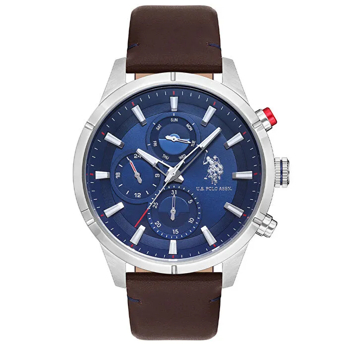 U.S. POLO KAHVERENGİ DERİ ERKEK KOL SAATİ