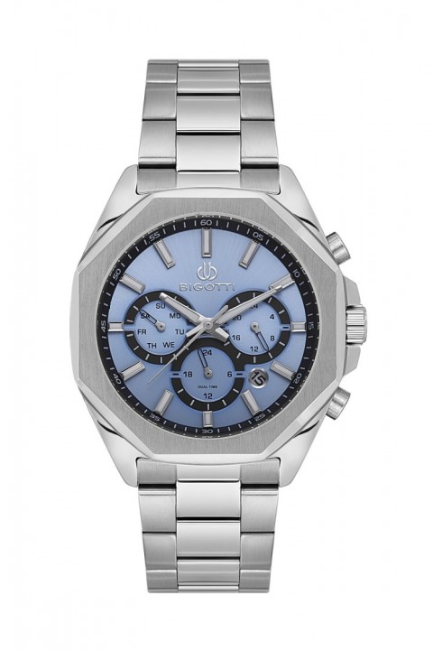 BİGOTTİ ÇELİK, MAVİ DERİN KADRANLI ERKEK KOL SAATİ