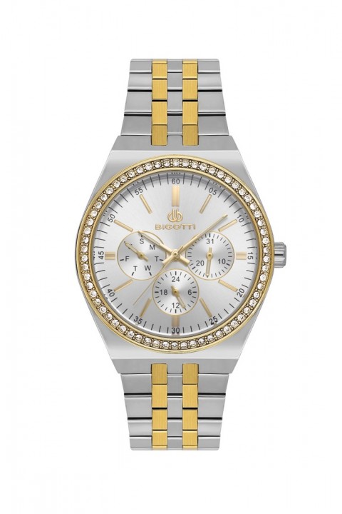 BİGOTTİ GOLD GÜMÜŞ TAŞ DETAYLI KADIN KOL SAATİ