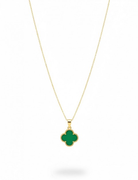 BYEZO 14K 2,12 GR YEŞİL ONE CLEEF KOLYE