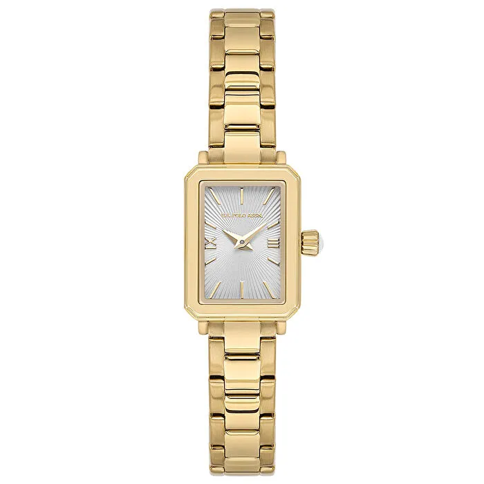 U.S. POLO GOLD DİKDÖRTGEN KASA MİNİMAL KADIN KOL SAATİ
