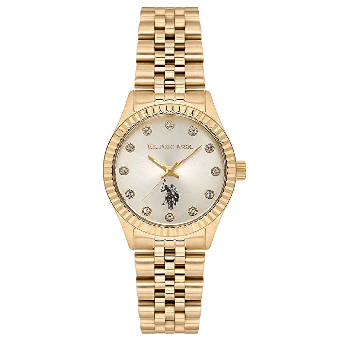 U.S. POLO GOLD YUVARLAK KASA KLASİK KADIN KOL SAATİ