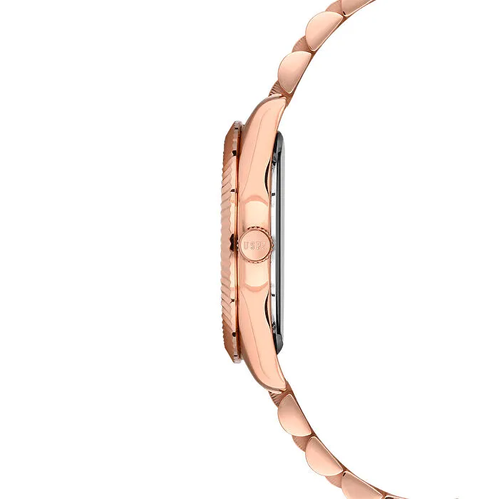 U.S. POLO ROSE DERİN ÇİZGİLİ KADRAN KADIN KOL SAATİ