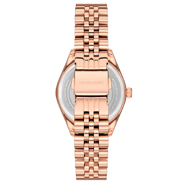 U.S. POLO ROSE DERİN ÇİZGİLİ KADRAN KADIN KOL SAATİ
